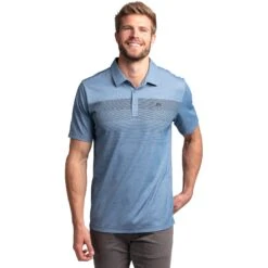 TravisMathew Two Min Drill Mens Golf Polo -TravisMathew Store 11565 HTHRBLUEOPAL fc9d453b baf0 4535 832d 9ea231f7f5a4