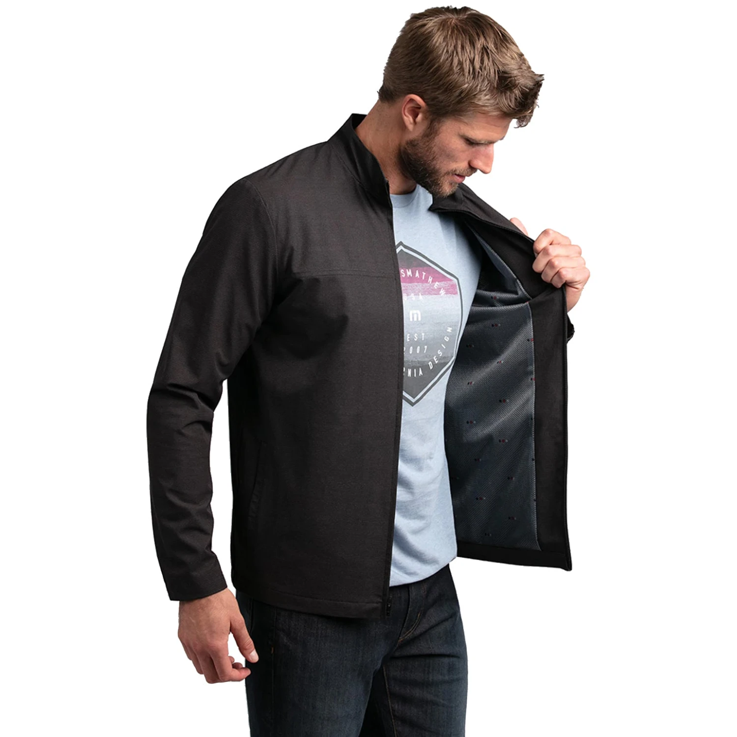 TravisMathew Mic Check Mens Jacket 2 TravisMathew Mic Check Mens Jacket - Image 2