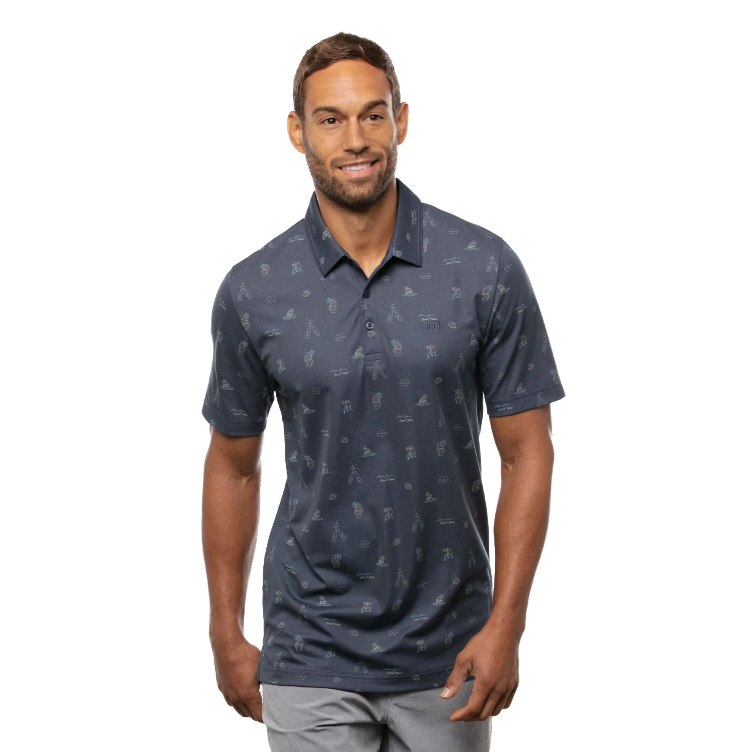 TravisMathew Dress To Impress Mood Indigo Mens Golf Polo 1 TravisMathew Dress To Impress Mood Indigo Mens Golf Polo
