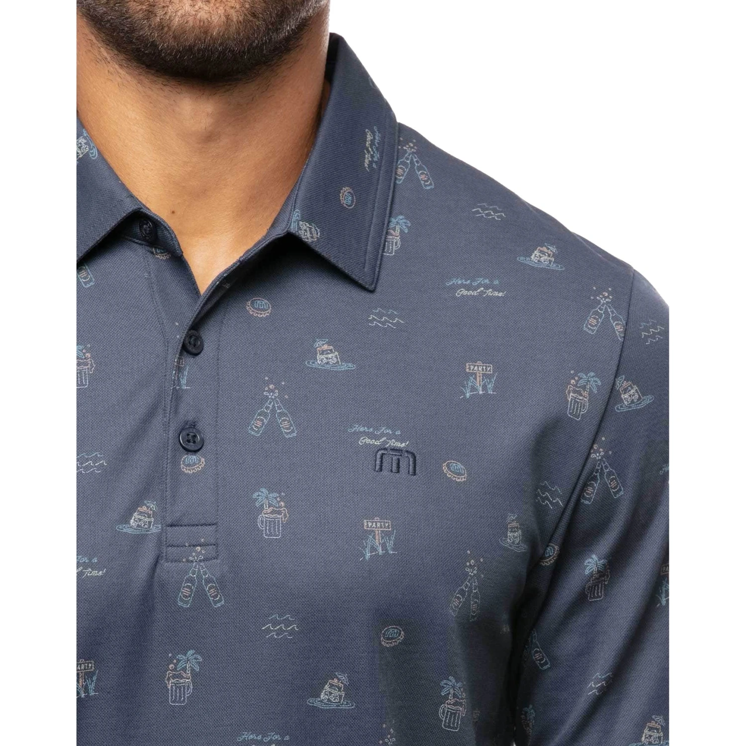 TravisMathew Dress To Impress Mood Indigo Mens Golf Polo 3 TravisMathew Dress To Impress Mood Indigo Mens Golf Polo - Image 3