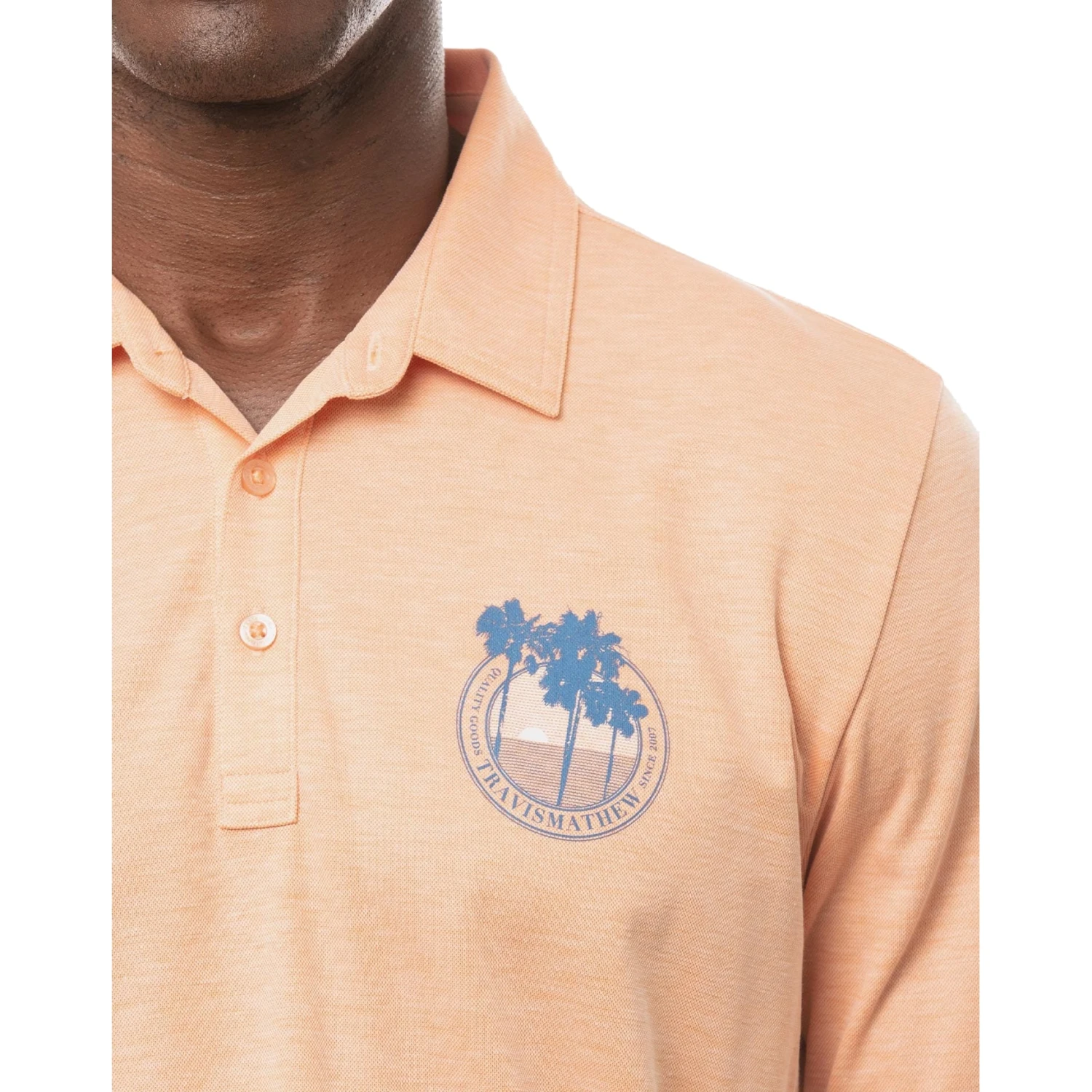 TravisMathew Brogrammer Heather Autumn Sunset Mens Golf Polo 2 TravisMathew Brogrammer Heather Autumn Sunset Mens Golf Polo - Image 2
