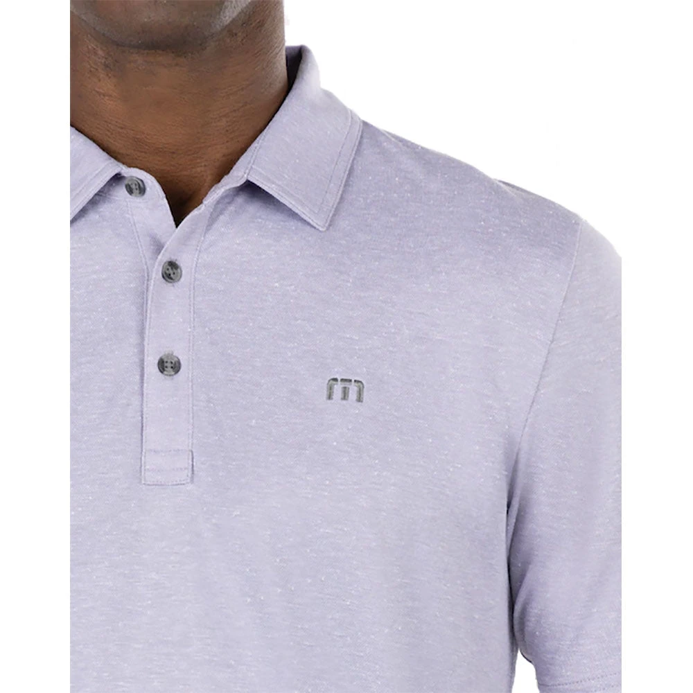 TravisMathew Seven Lakes Heather Silver Bullet Mens Golf Polo 3 TravisMathew Seven Lakes Heather Silver Bullet Mens Golf Polo - Image 3