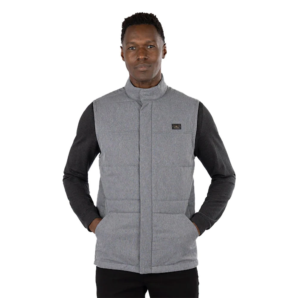 TravisMathew Heated Negotiations Heather Dark Grey Mens Golf Vest 1 TravisMathew Heated Negotiations Heather Dark Grey Mens Golf Vest